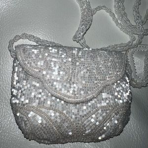 White beaded crossbody